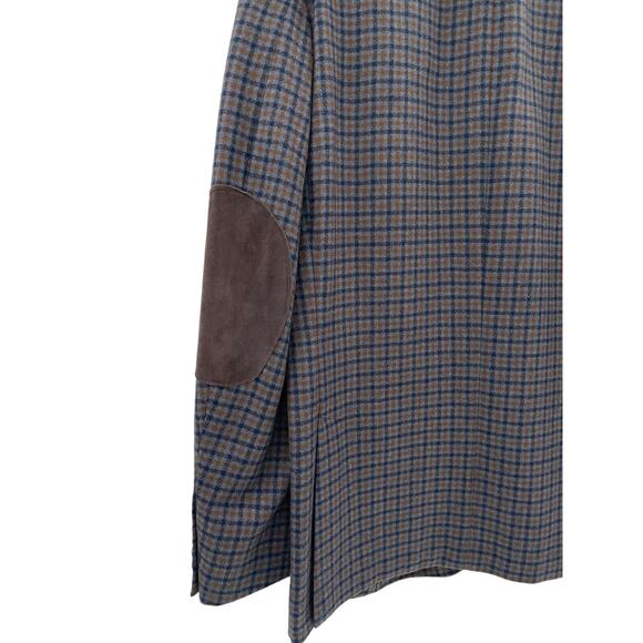 Peter Millar Size Large Sport Coat Wool Plaid Two Button Elbow Patches Blazer - Picture 6 of 15